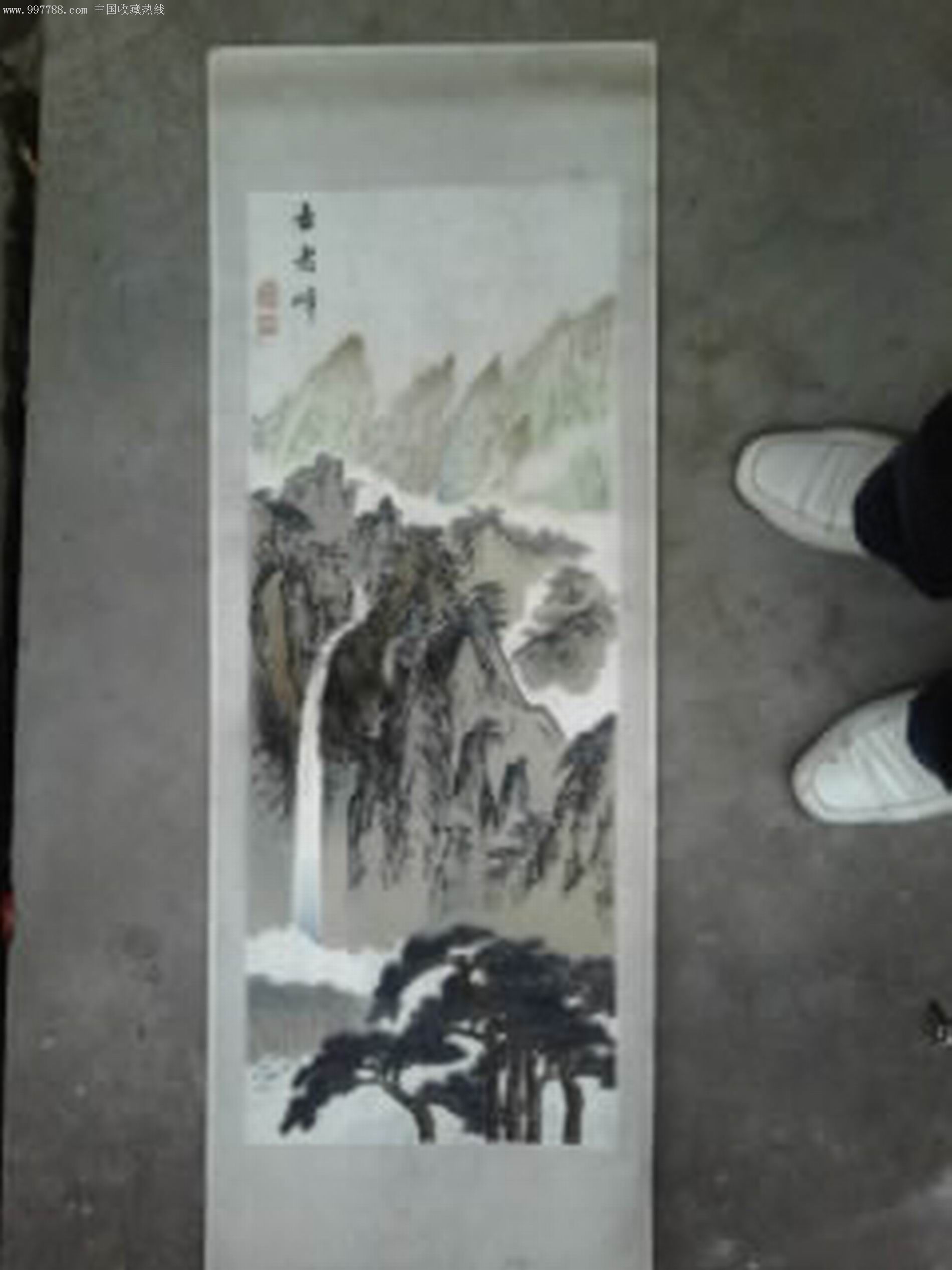 植绒山水画;庐山风光--五老峰(105x38.5cm)