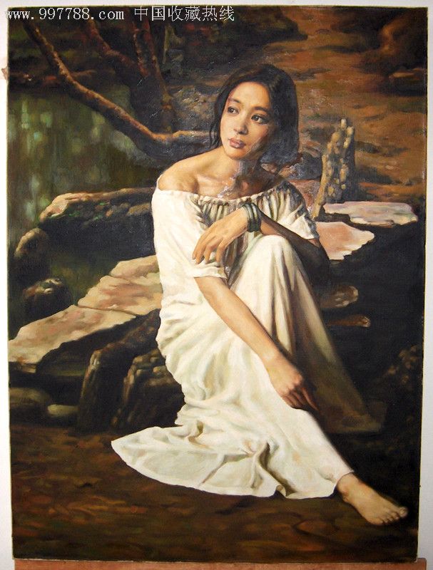 布面油画原画一幅[清纯美女]--王晓山作品