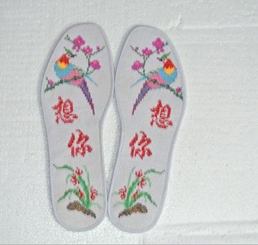 陕西风情之---纯棉布,纯手工绣--鞋垫(40-41)码