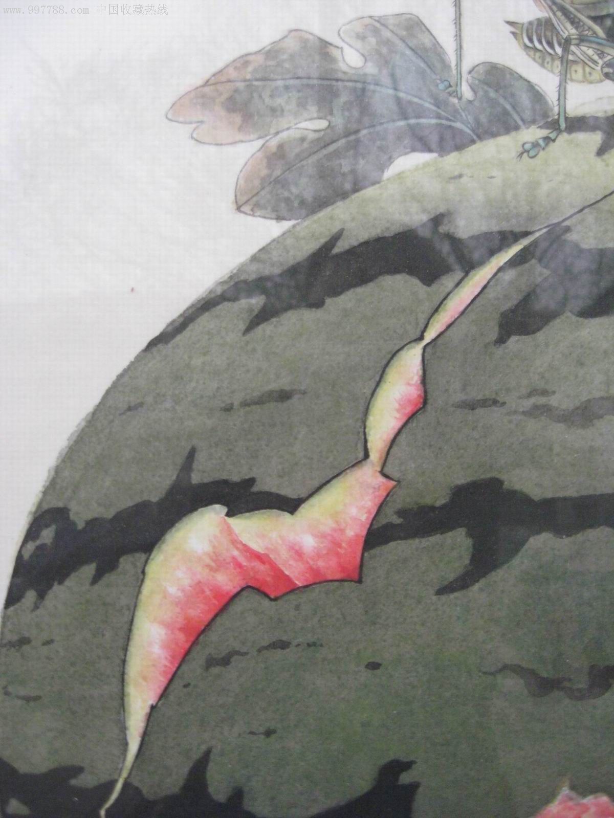 工笔西瓜蝈蝈图_花鸟国画原作【春风书画】_第5张_7788字画网