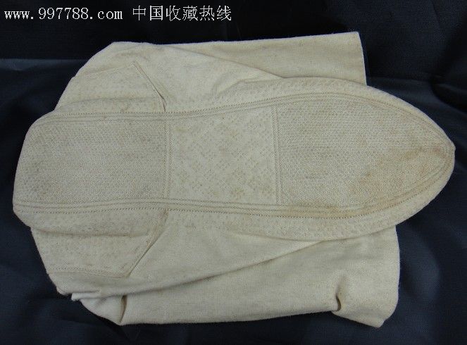 小步古玩※清代或民国民俗品:一针一线纳出来的白布袜子一双_第2张