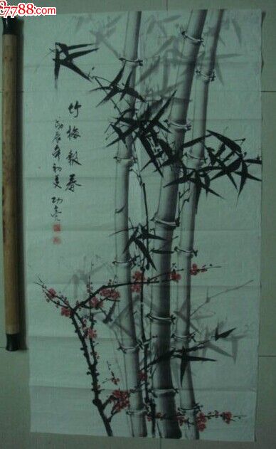国画-竹梅报春(作者:汤功亮)