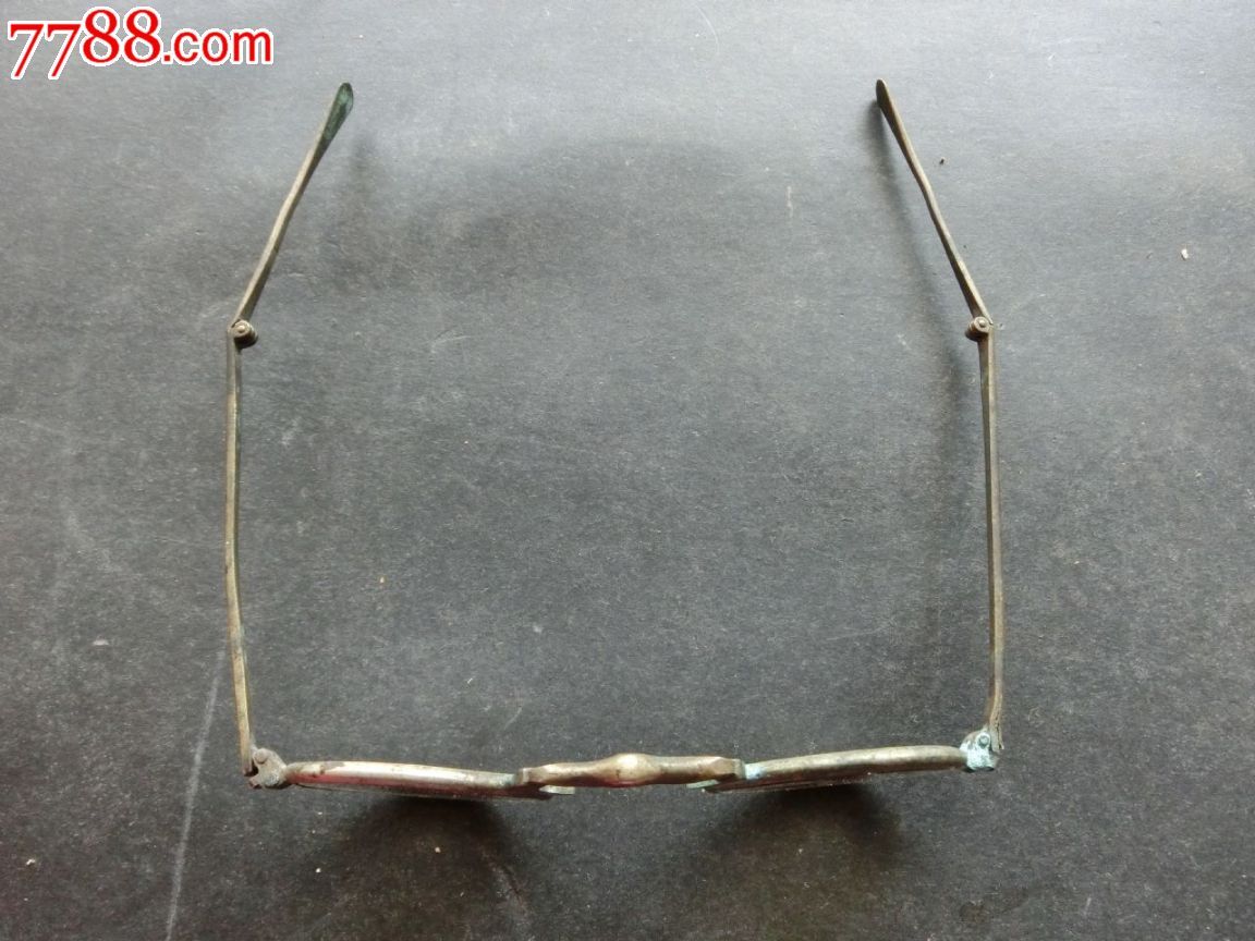 古玩杂项真品极其少见清末民初带色铜制老水晶