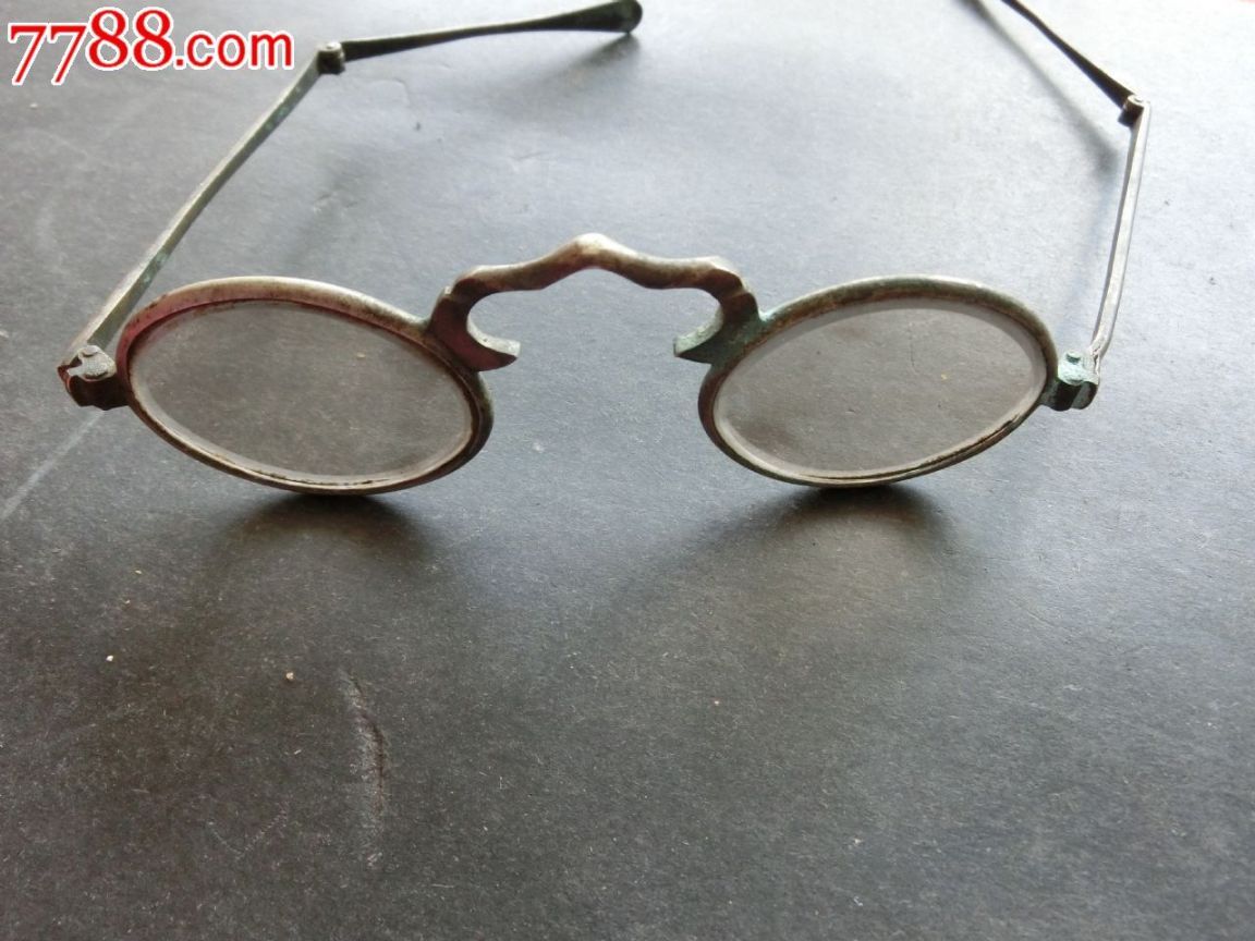 古玩杂项真品极其少见清末民初带色铜制老水晶