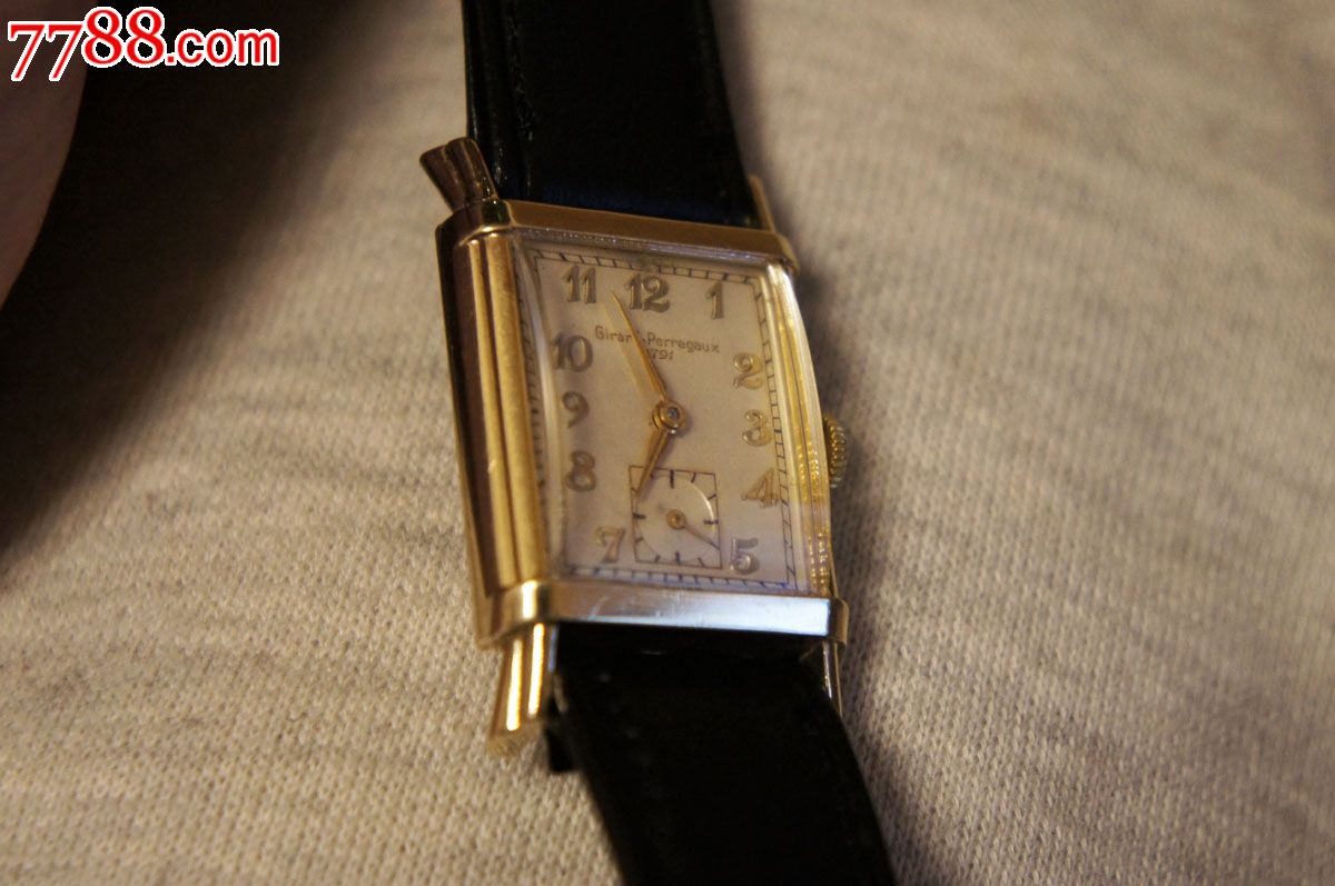 瑞士芝柏,girard-perregaux,男士,10k包金,方形手动机械手表