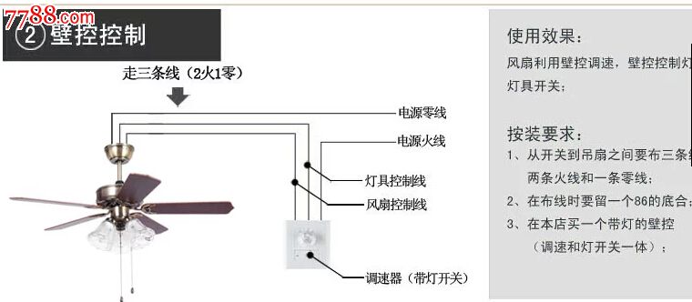 吊扇灯客厅风扇灯带风扇 吊灯包邮