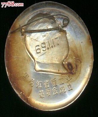 黑龙江省重工业公司,毛主席像章,铝\/铝合金,头像