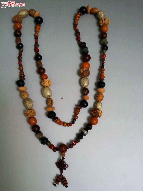 古董古玩杂项民间淘换的清代十八子菩提项链佛