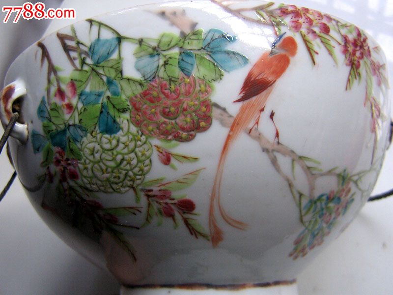 器型少见，虽残犹美(官窑内造)!,彩绘瓷\/彩瓷,粉彩,清朝,釉上彩,鸟兽鱼虫,其他器型,官窑,se27648084,零售,七七八八彩瓷收藏