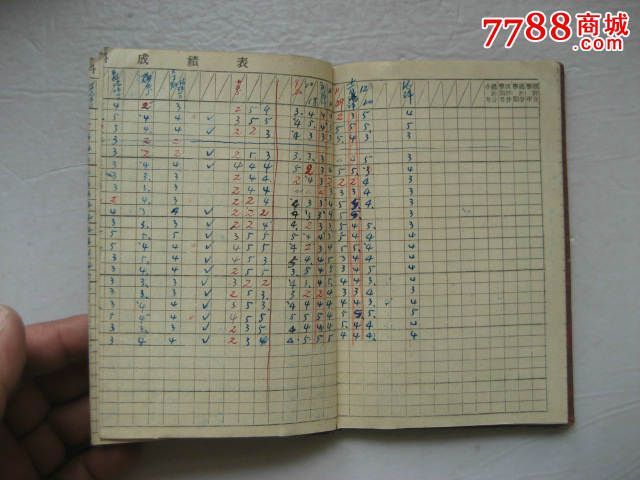 50年代大连工业技术学校记分册-价格:40元-se