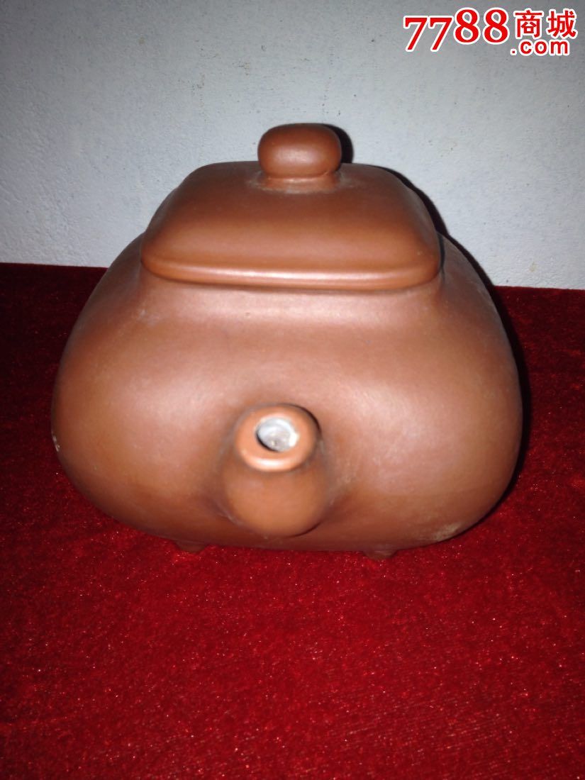 文革紫砂壶,红仙制,小石刻,全好-价格:360.0000元-se