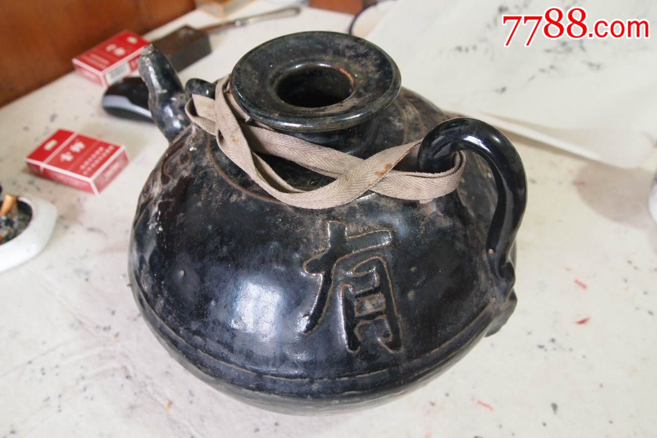 老酒坛子,酒瓶,民国,其他酒瓶,陶瓷,圆形,文字/书法,中国大陆_第2张