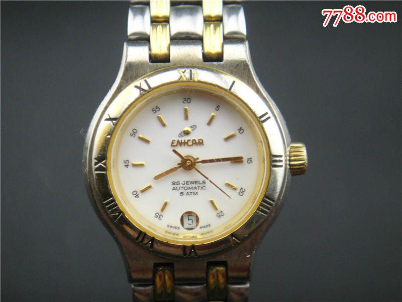 25钻5ATM防水下天窗日历瑞士英纳格全自动女