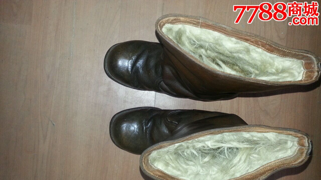 民国时期万源牌大圆头皮靴39码_男鞋_第3张_七七八八钱币收藏
