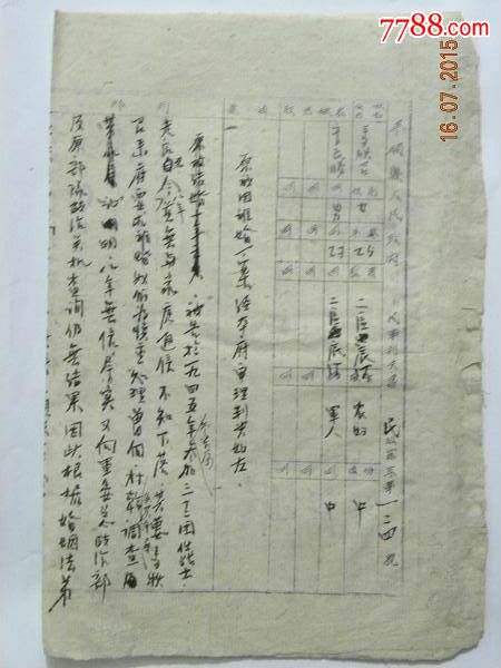 山西省平顺县人民政府民事判决书-被告于1945