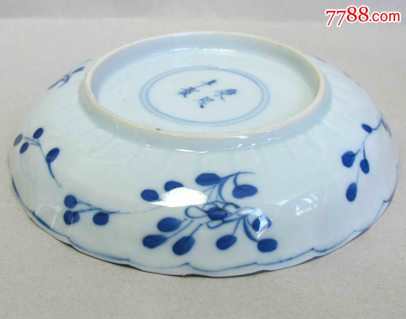 明清古老瓷器收藏——清康熙青花花卉纹杯盘【大开门成套好品相】