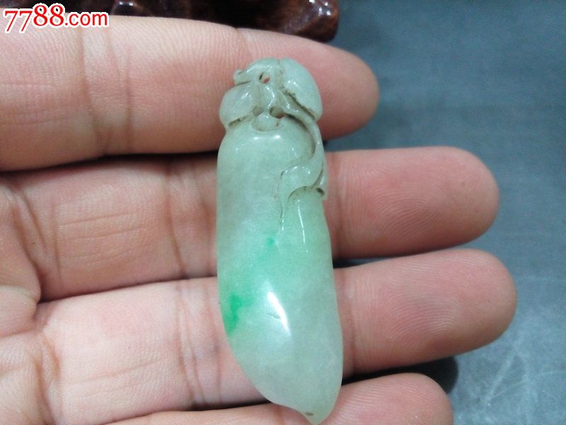 清代老翡翠福在眼前挂件包真包老翡翠古玉老玉