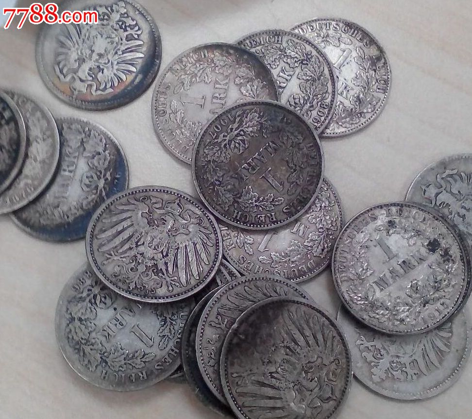 德国硬币,1马克银币,1874-1916年,外国钱币,一