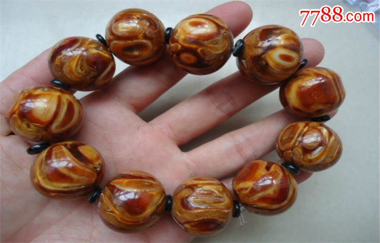 远古化石鹤天珠手串一条《HT1》-价格:1500元