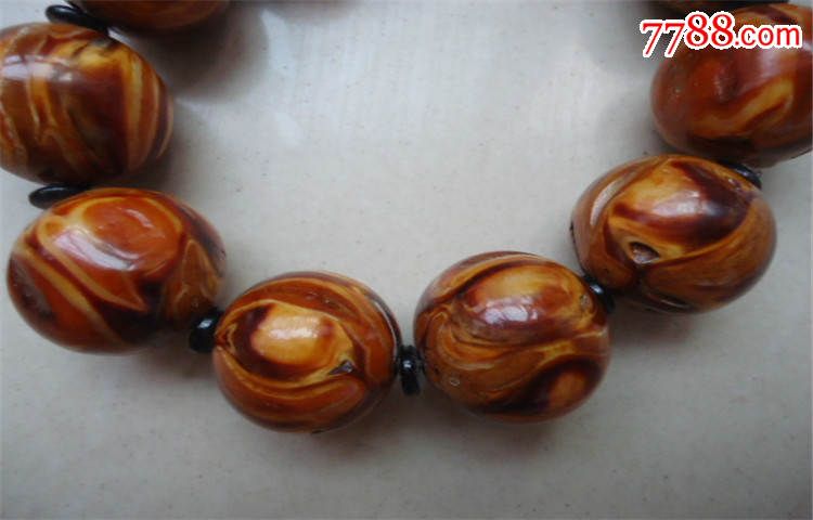 远古化石鹤天珠手串一条《HT1》-动植物化石