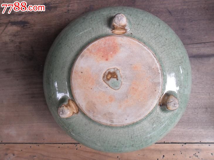 清代梅子青釉刻花香炉-价格:6999元-se32229730-青瓷/秘色瓷-零售