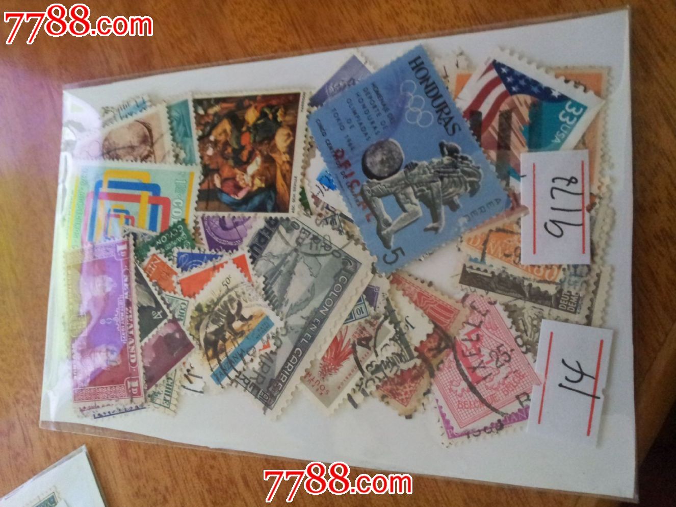 2015.9.21外国邮票100张,有大票有小票基本不