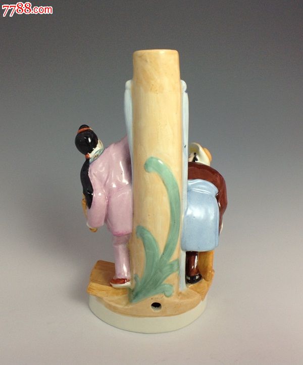 陶瓷台灯-《桃花过渡》-不议价,彩绘瓷\/彩瓷,其
