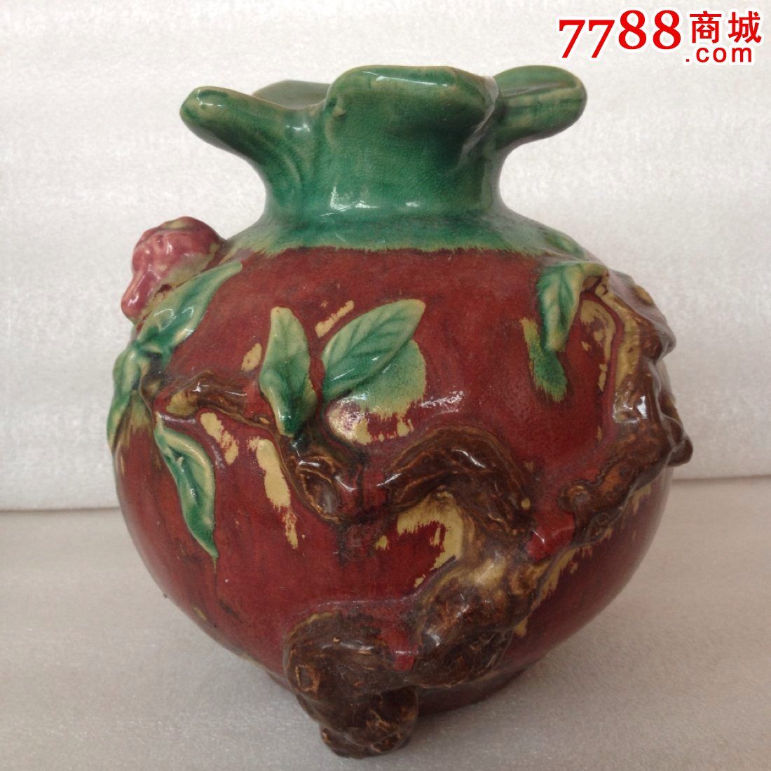 老龙窑石榴花插(寓意百子千孙、富贵绵长)-价格