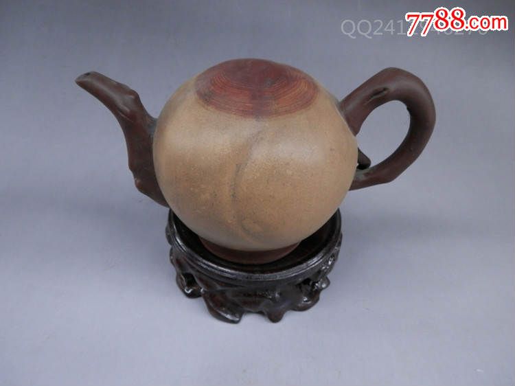 老紫砂壶寿桃形倒流壶精品老紫砂壶_价格元【永古轩】_第1张_7788收藏