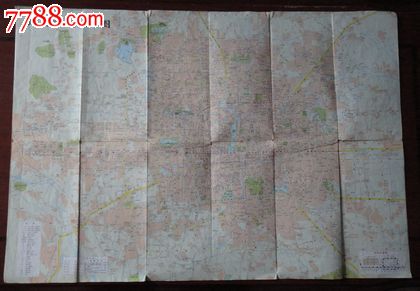 8300旧地图收藏--北京交通游览图--品相一般(2