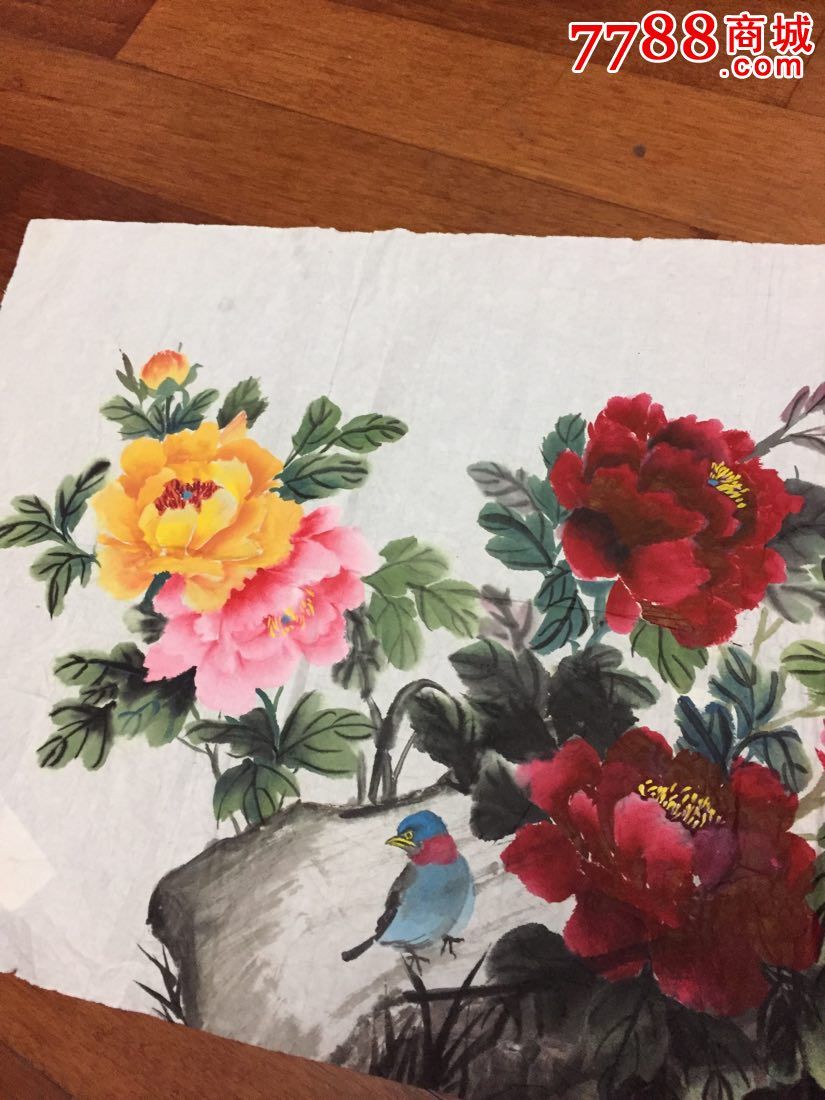 杨翠玲绘画,牡丹,画的不错哦,花鸟国画原作,花卉