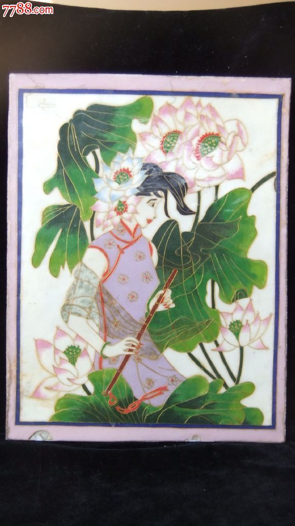 美轮美奂人物内镶铜丝挂画