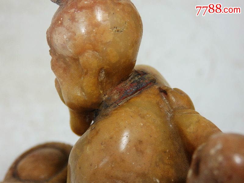 清代寿山石渔翁童子雕像图片