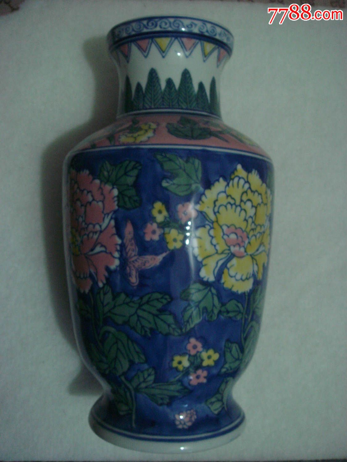 手绘牡丹瓶--南艺厂-价格:300元-se33645993-