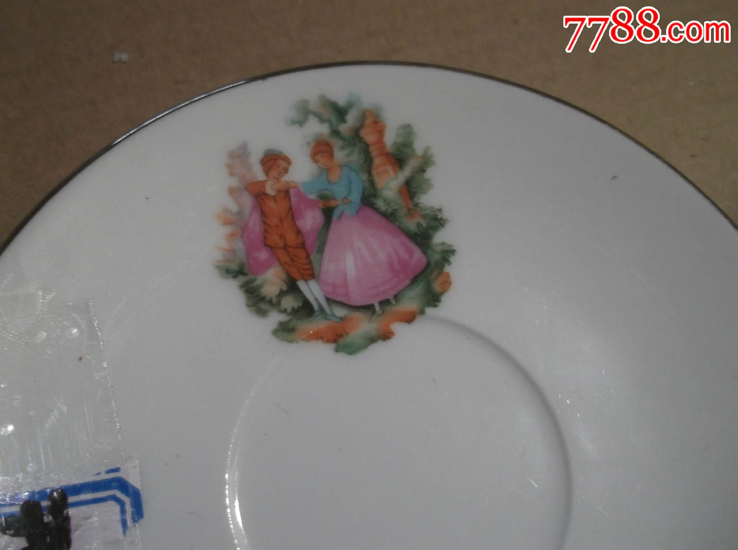 一对民国时期金边出口瓷外国神话传说人物故事