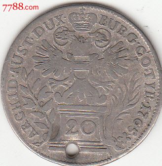 奥匈帝国1765年20克洛泽老银币-价格:340元-s