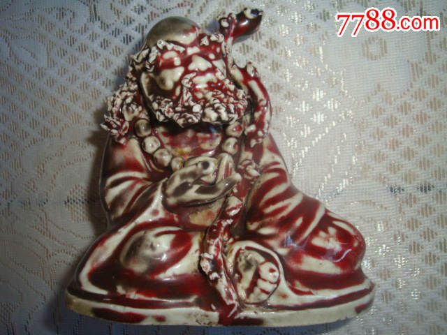 一个达摩坐像-红釉瓷-7788商城__七七八八商品