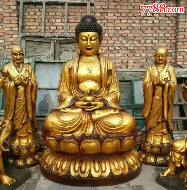 清脱胎鎏金十八罗汉一套主佛高一米八罗汉高一