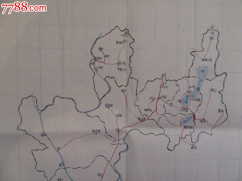 五十年代初期手绘《云南省地图》
