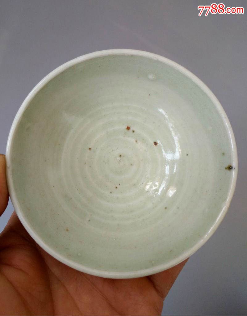 宋代龙泉系青釉茶盏一对包老保真