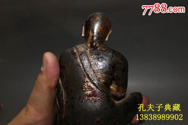 老铜器老紫铜老铜胎鎏金佛全手工佛像铜佛像古玩古董收藏