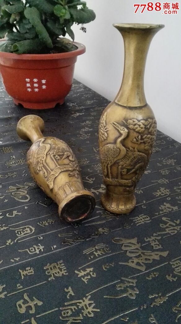 铜花瓶青铜器古玩收藏摆件