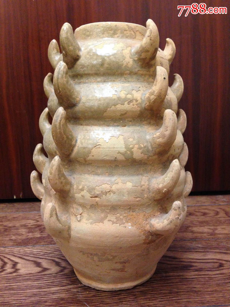 宋代越窑多角谷仓罐