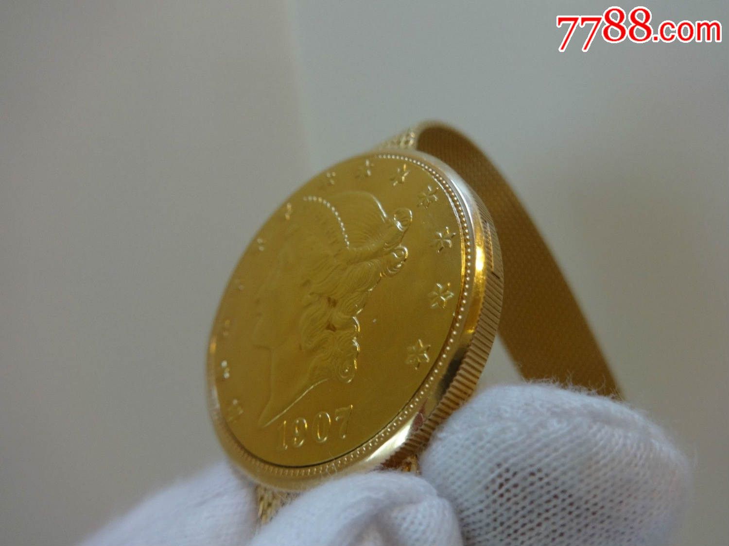 瑞士产18k纯金piaget/伯爵金币手表/古董怀表.$20双鹰金币