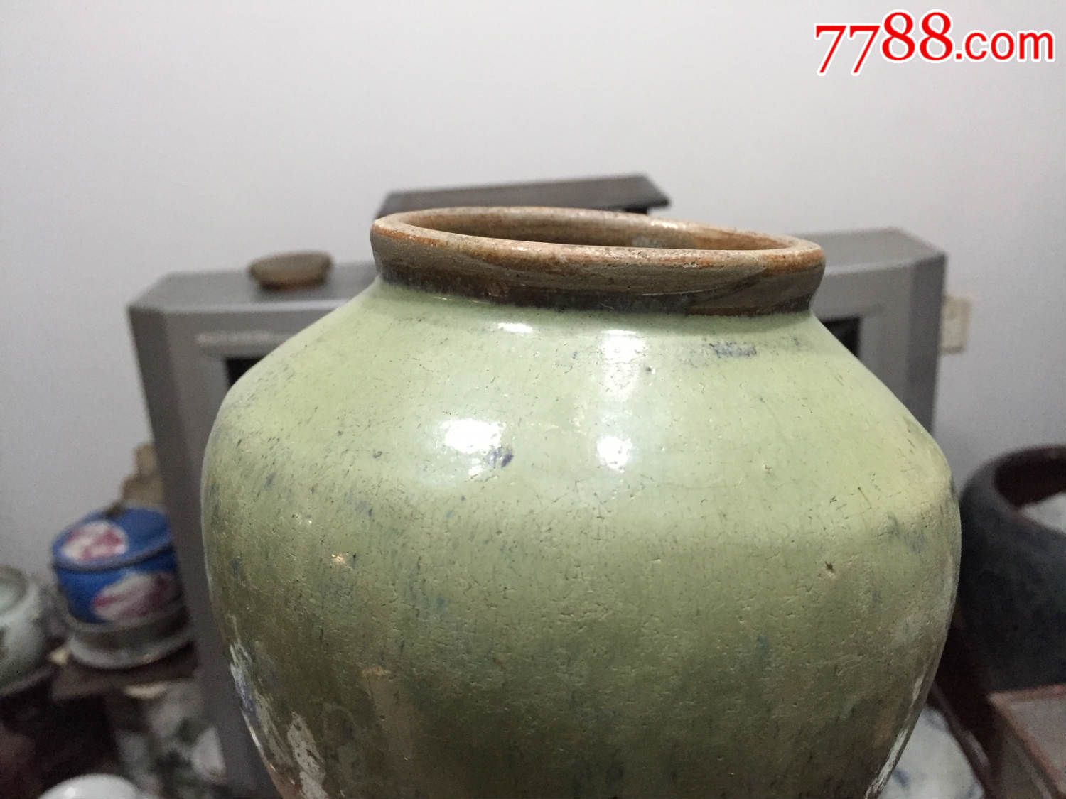 绿釉茶叶罐图片