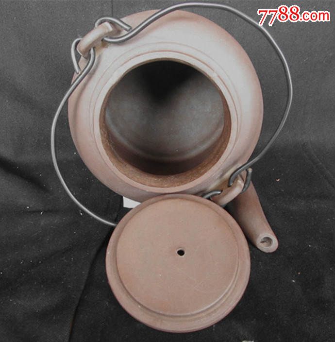 紫砂宜兴手工制作直形老提壶_价格860.