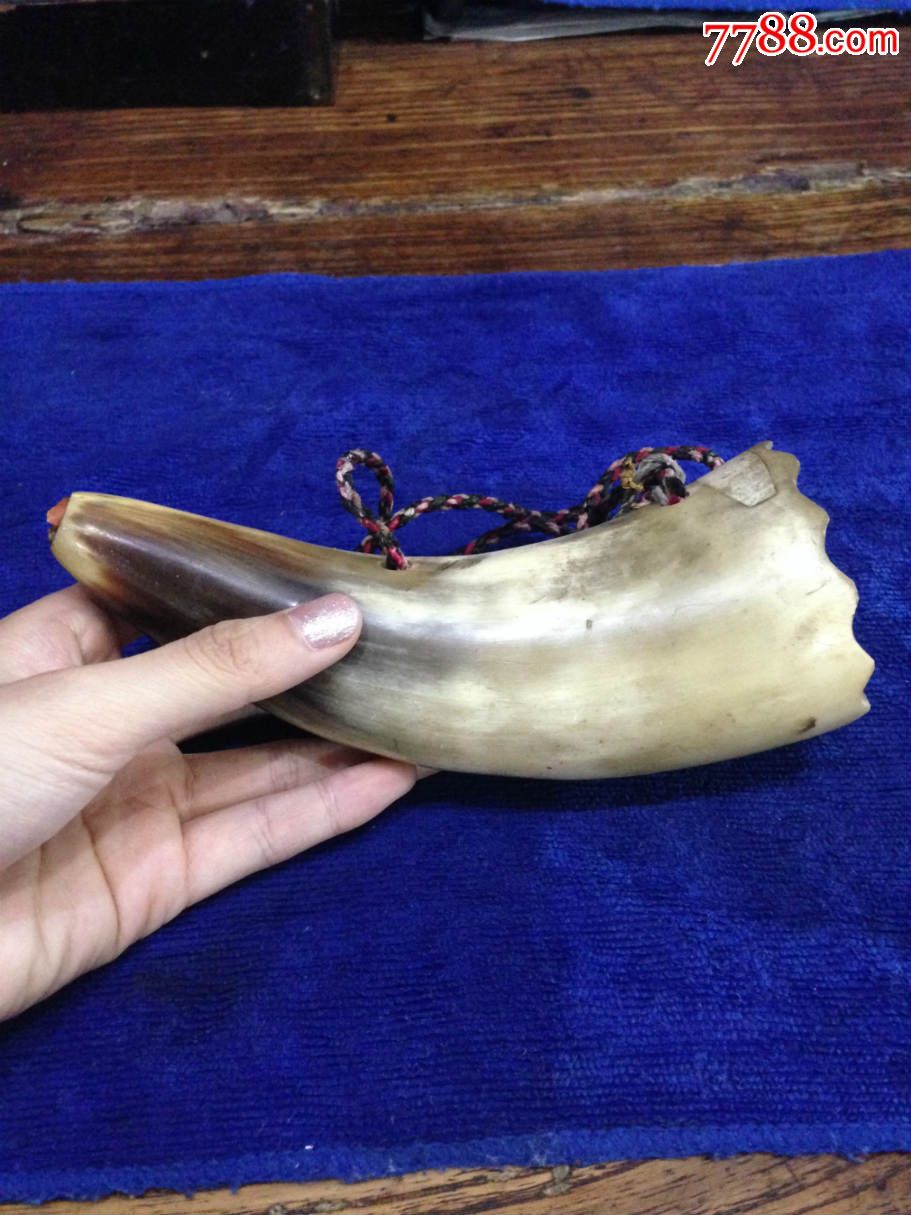 古董古玩收藏杂项西藏牛角工艺品家具摆设