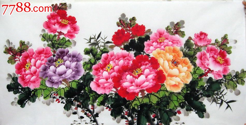 牡丹 品种 花鸟国画原作-花鸟国画原作 属性 花卉画原画,水墨/写意