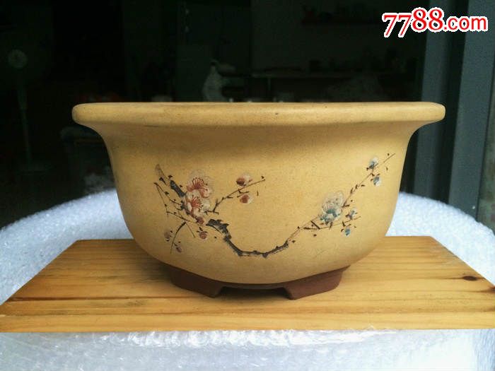 白云刻梅花文革海棠盆文革紫砂花盆文革紫砂盆文革盆