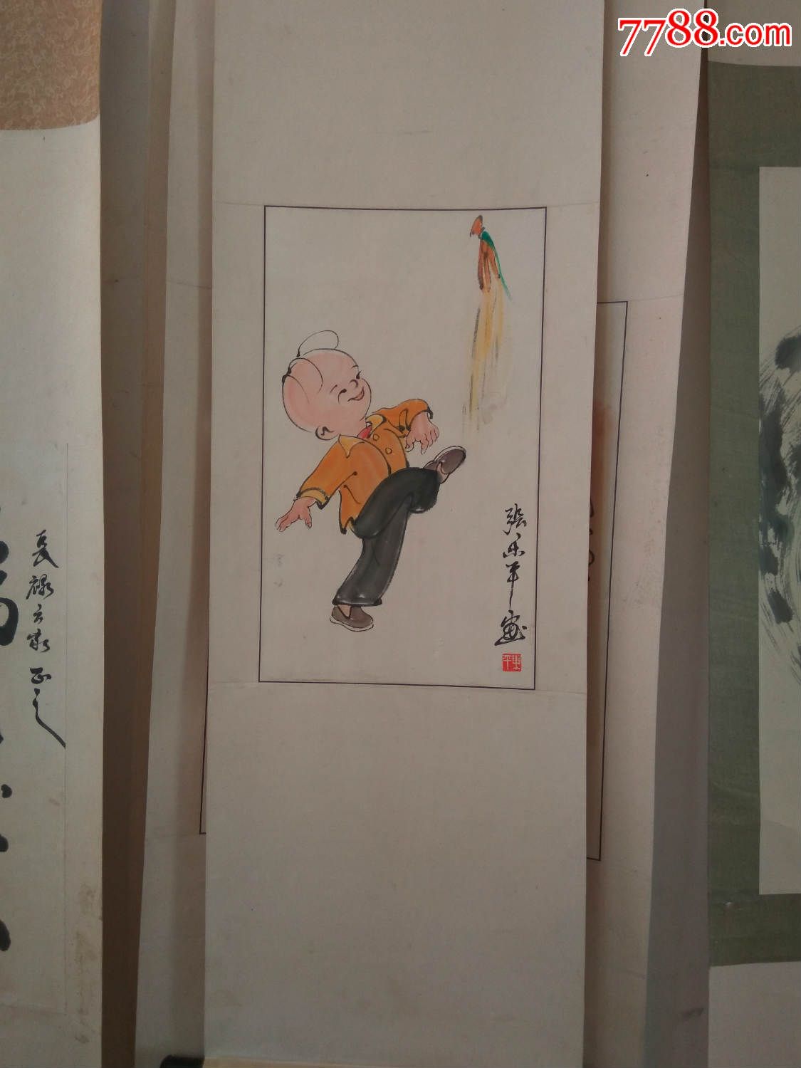 张乐平国画《三毛》,人物国画原作,其他人物原画,其他画法,年代不详